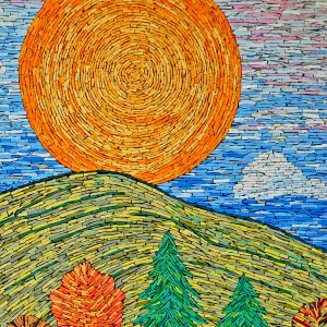 Commercial Art Glass Hillside Nancy Gong