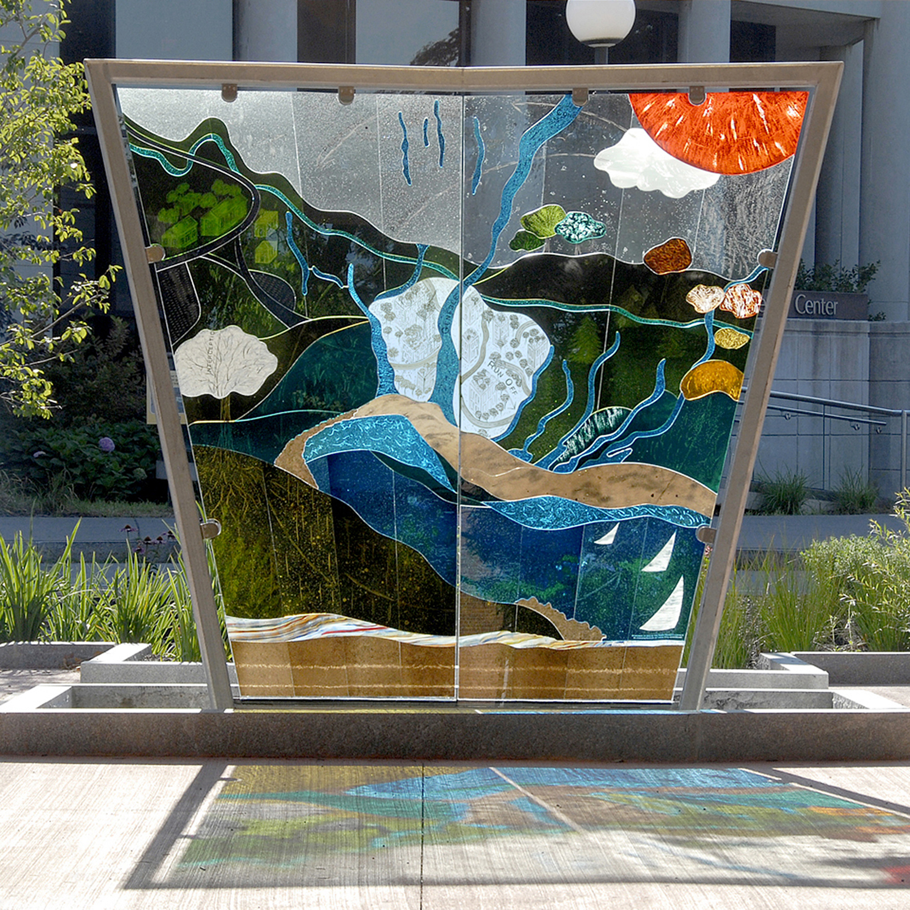 Nancy Gong Art Glass "Genesee River Watershed"