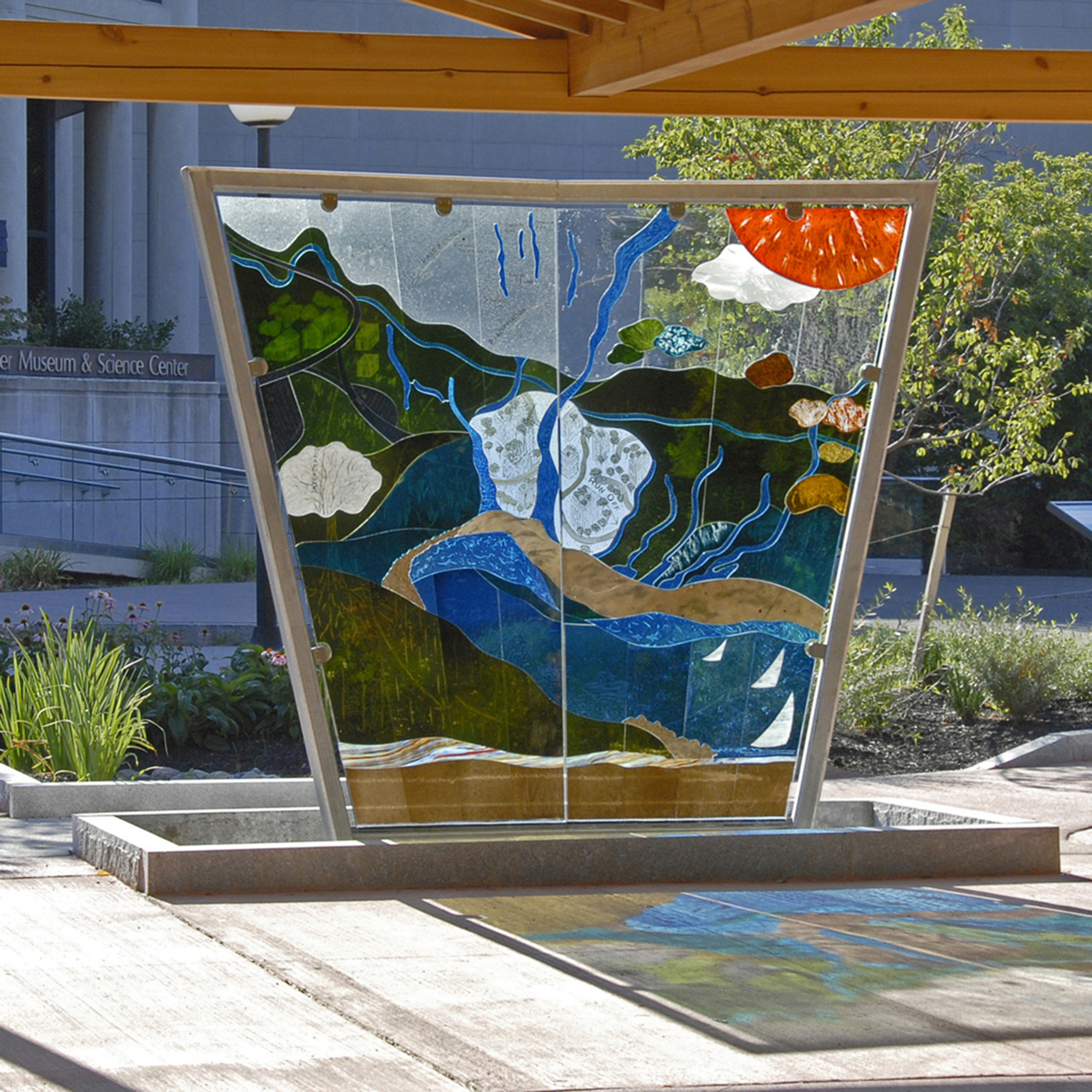 Nancy Gong Art Glass "Genesee River Watershed"