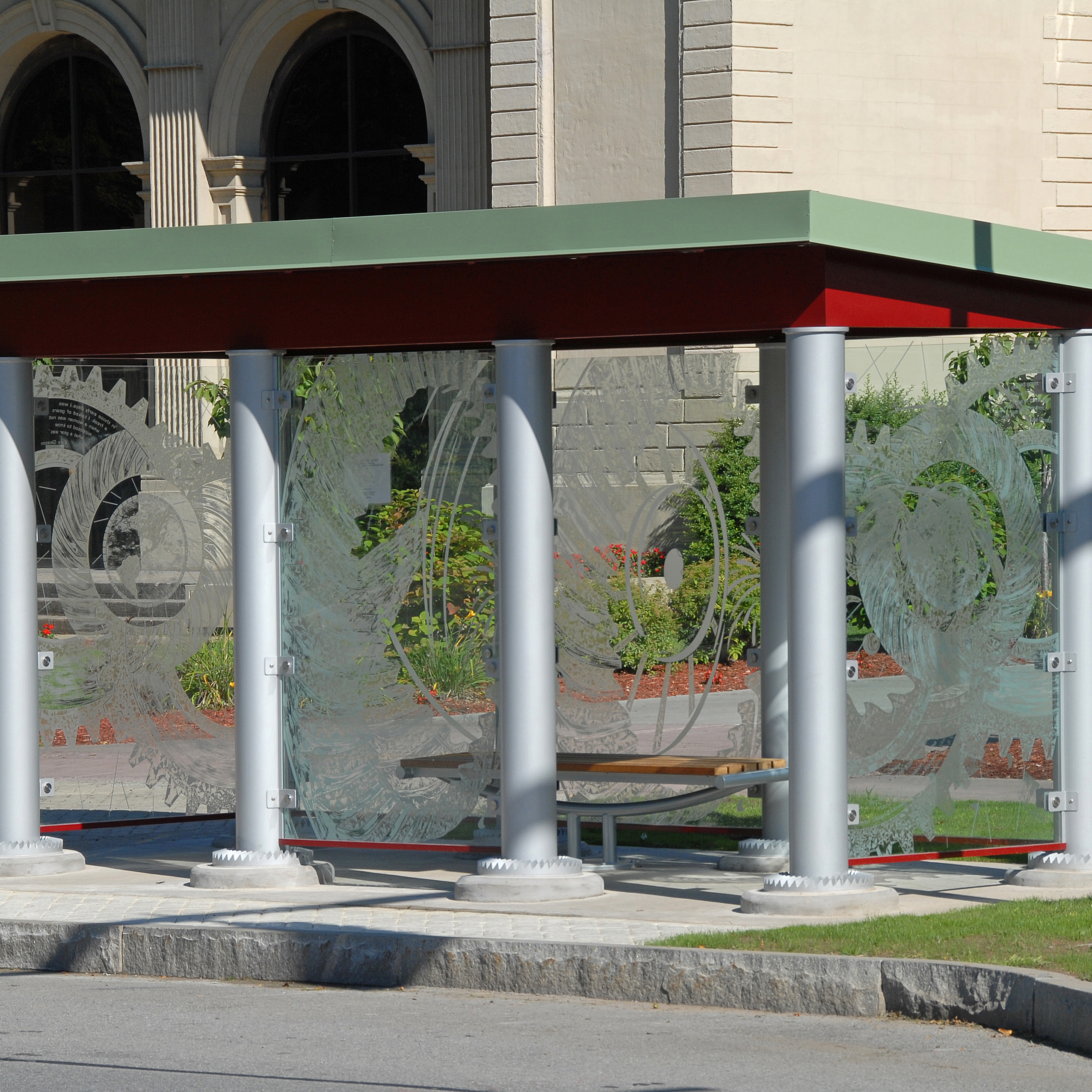 Gleason Works Bus Shelter Nancy Gong Glass Works